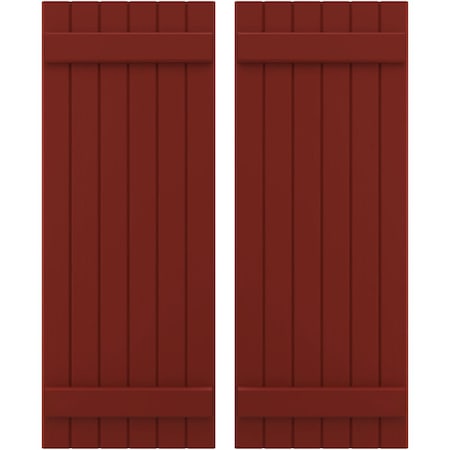 Americraft 6-Board (2 Batten) Exterior Real Wood Joined Board-n-Batten Shutters, ARW101BB621X54MRH